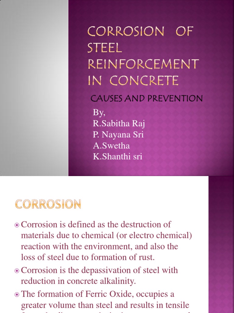 Corrosion of Steel Reinforcement in Concrete | PDF | Rust | Corrosion