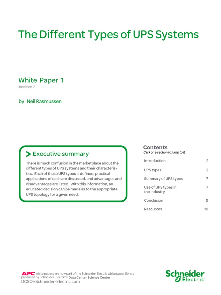 The Different Types of UPS Systems | PDF