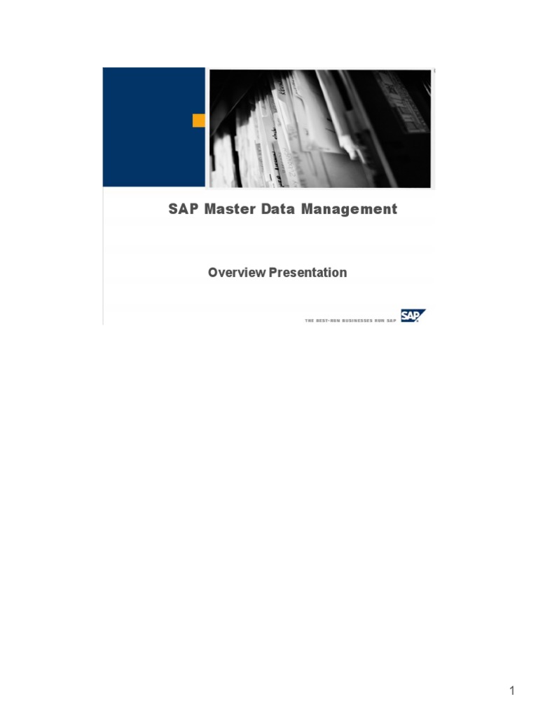 SAP Master Data Management Overview | Business Intelligence | Sap Se
