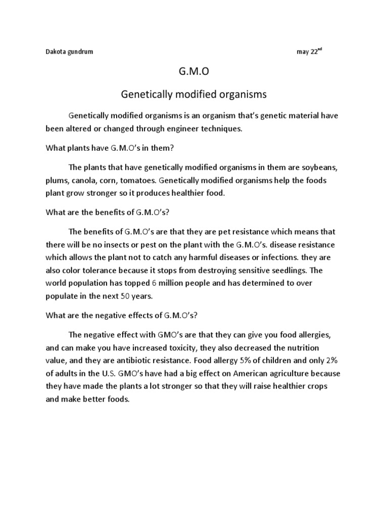 Understanding Genetically Modified Organisms | PDF