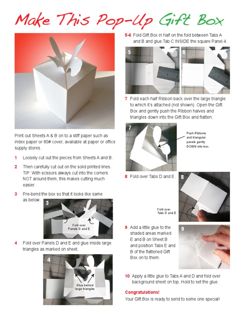 DIY Pop-Up Gift Box Instructions | PDF