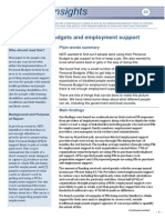 Insights 21 Personal Budgets and Employment Support