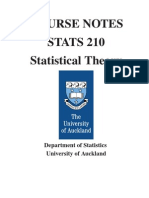 Course Notes Stats 210 Statistical Theory