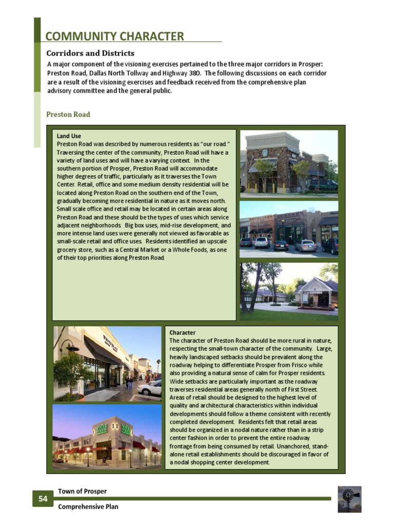 Prosper Comprehensive Development Plan | PDF | Street | Traffic