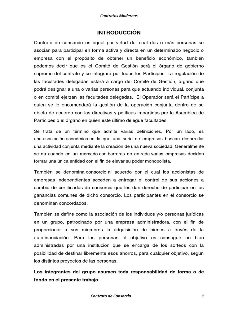 Contrato de Consorcio - Investigación  Consorcio 