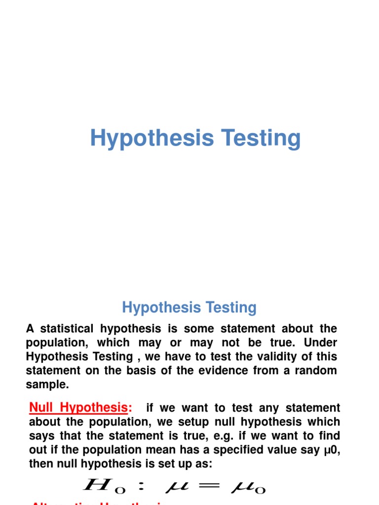 Hypothesis Testing Procedures and Errors | PDF | P Value | Statistical ...