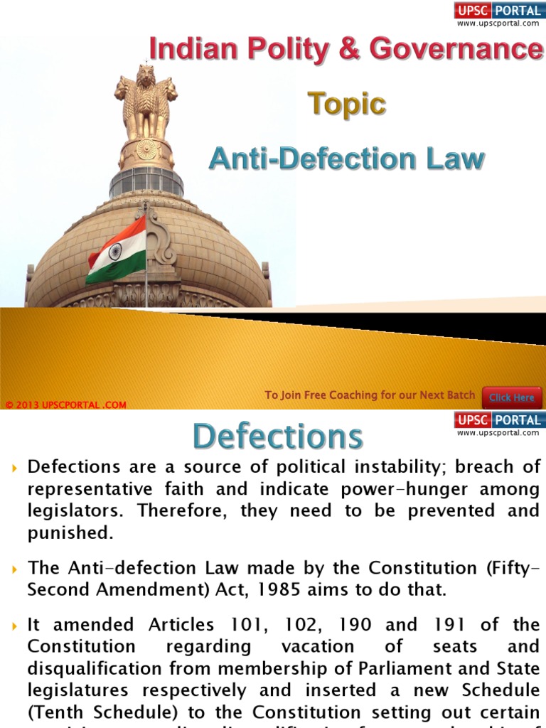 10 A Anti Defection Law | PDF | Parliamentary System | World Politics