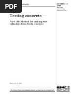 BS 1881-110 CONCRETE Making Test Cylinders From Fresh Con