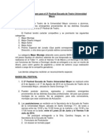 Convocatoria 2014 y Bases para El 2º Festival Escuela de Teatro Universidad Mayor