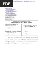 Download Lawsuit over control of the Salt Lake Tribune by Ben Winslow SN229942506 doc pdf