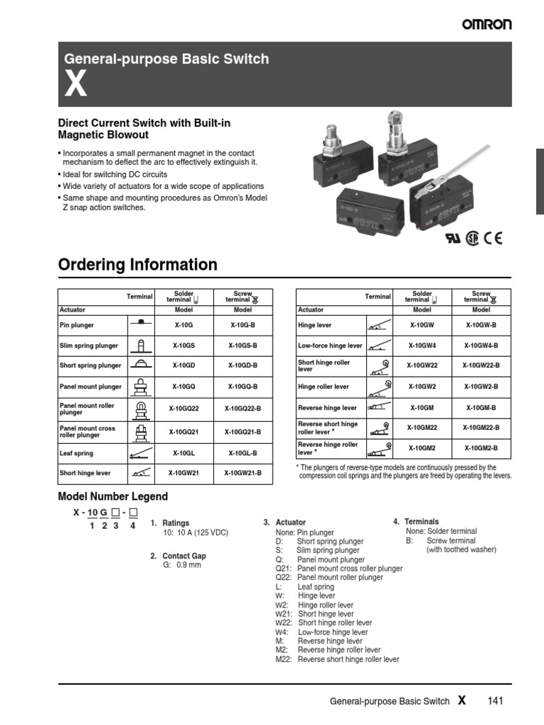 Omron Manual | Switch | Electric Current