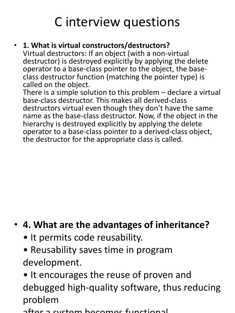 C Interview Questions | PDF