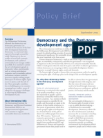 Democracy and the Post 2015 Development Agenda PDF