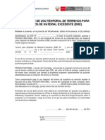 Autorizacion de Uso Temporal de Terrenos para Depositos de Material Excedente (Dme)