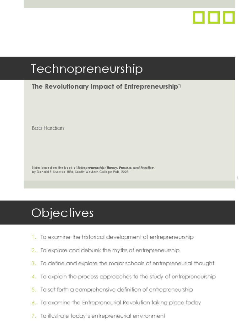 Revolutionary Impact of Technopreneurship | PDF | Entrepreneurship ...