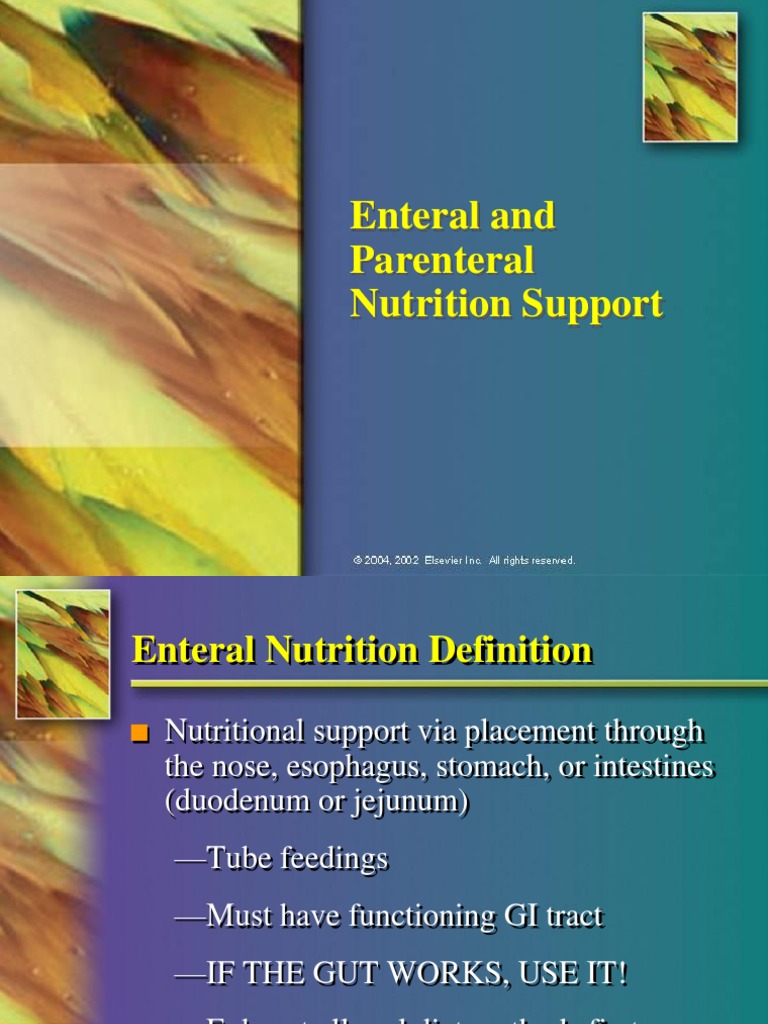 Enteral and Parenteral Nutrition | PDF | Gastrointestinal Tract ...