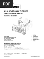 Craftsman 42" Snowblower Manual