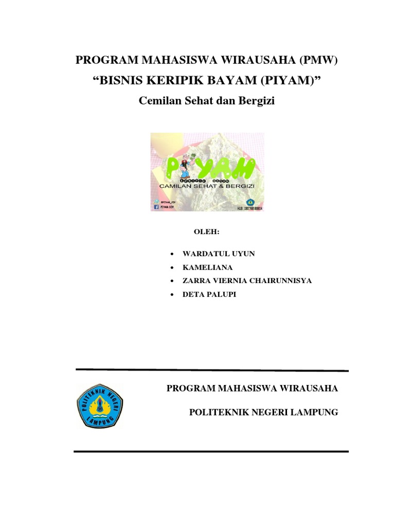 Proposal Usaha keripik bayam
