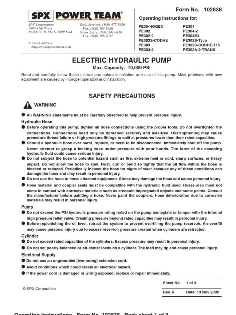 Electric Hydraulic Pump Safety Precautions