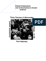 Abberley (1991) Three Theories of Abnormality