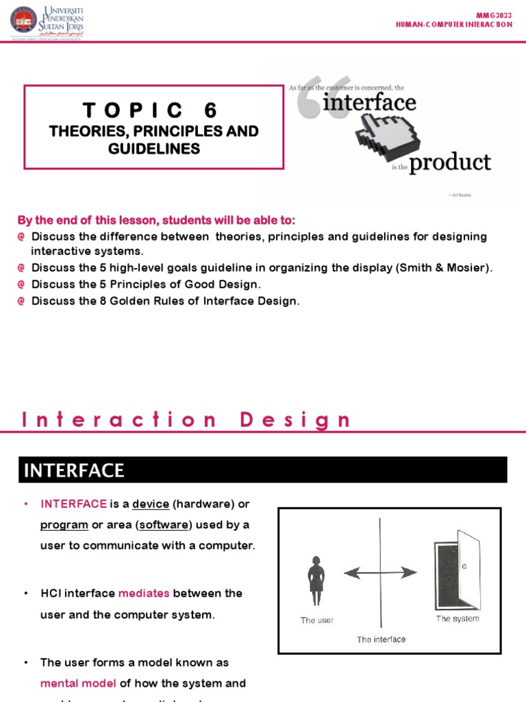 HCI Design Theories & Guidelines | PDF | Human–Computer Interaction ...