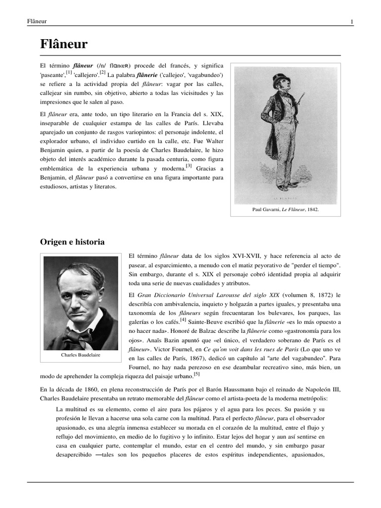 El Flâneur: Paseante y Observador Urbano | PDF | Science | Ciencia ...