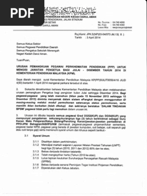 Surat Pemangkuan Kenaikkan Pangkat Pdf