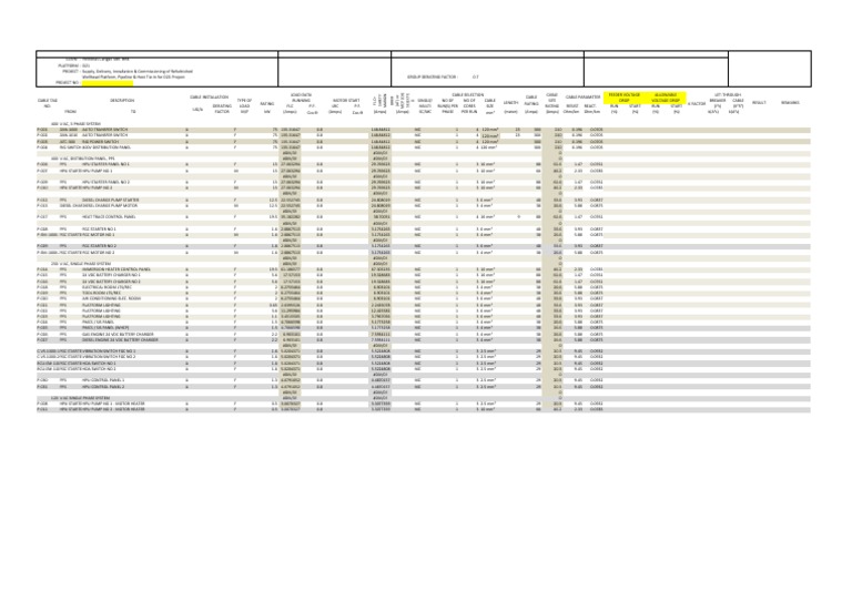 Cable Sizing Spreadsheet PDF