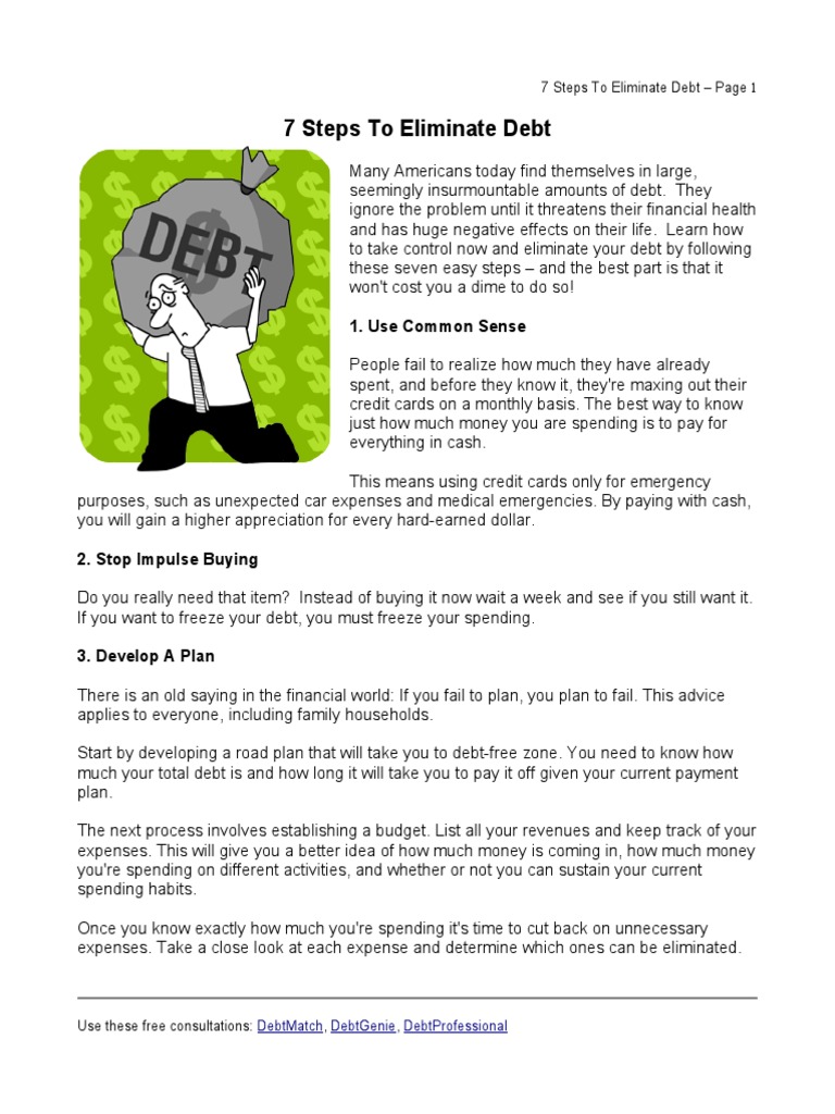 7 Steps to Become Debt Free | PDF | Credit Card | Debt