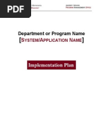 TEMPLATE Project Implementation Plan