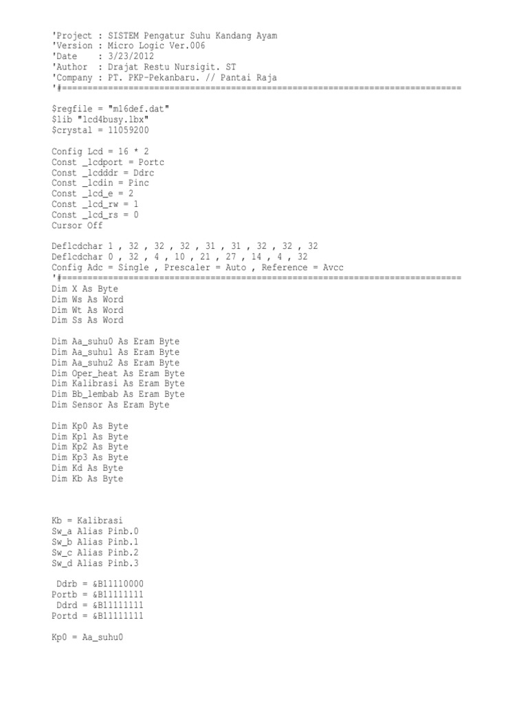 Contoh Listing Program Menu Pada BASCOM AVR | PDF