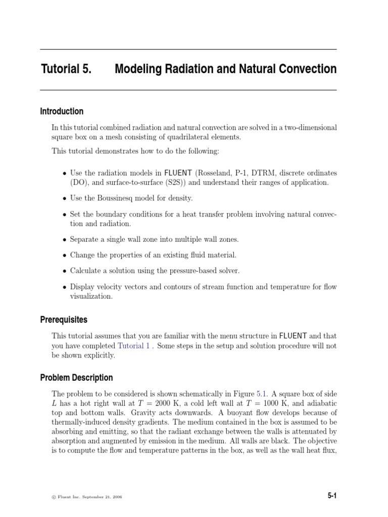Radiation and Convection Modeling Tutorial | PDF | Heat Transfer | 2 D ...