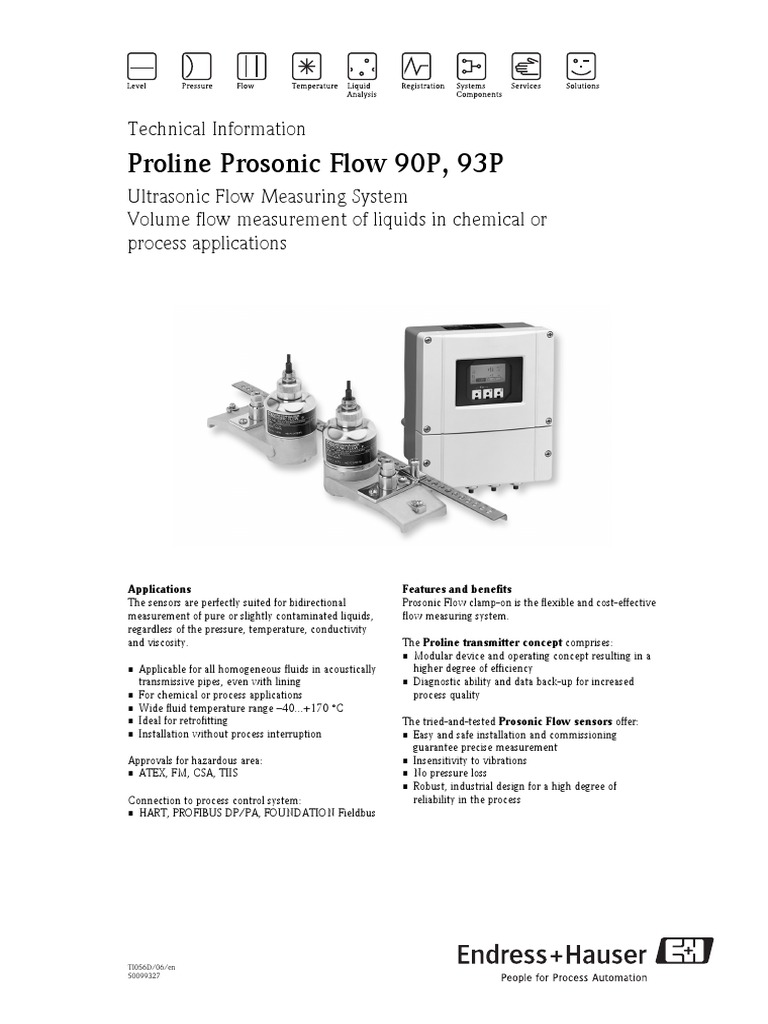 Prosonic Flow 93PA1 Power Supply Flow Measurement
