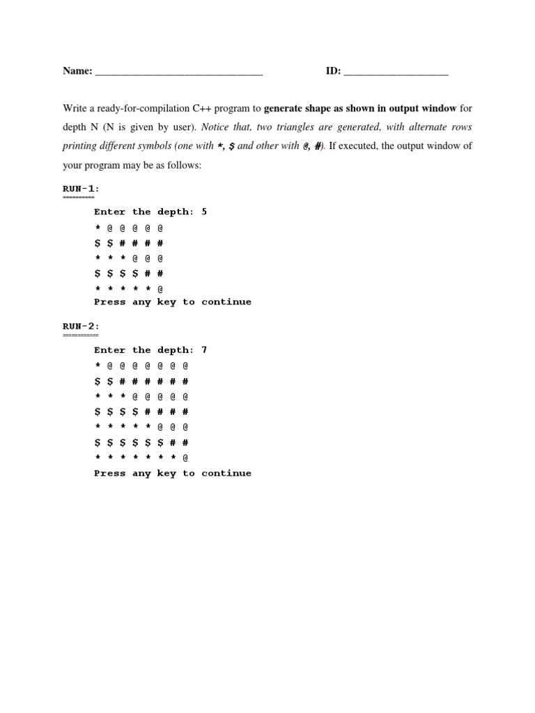 C++ Pattern Generation Guide | PDF