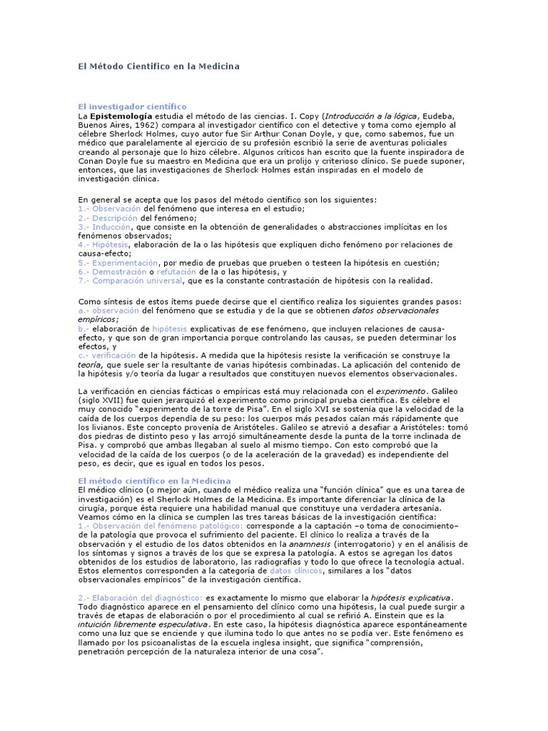 El Metodo Cientifico En La Medicina Pdf Método Científico Science 