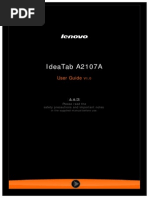 Lenovo Ideatab a2107a User Manual