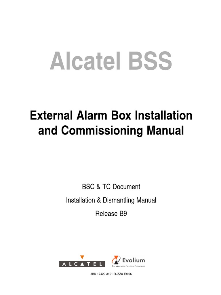 Installation and Commissioning Manual for Alcatel BSS External Alarm