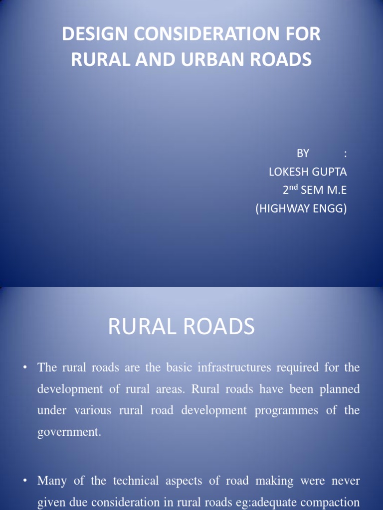 Design Consideration For Rural and Urban Roads | PDF | Controlled ...