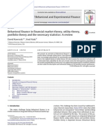 Behavioral Finance in Financial Market Theory, Utility Theory, Portfolio Theory and The Necessary Statistics: A Review