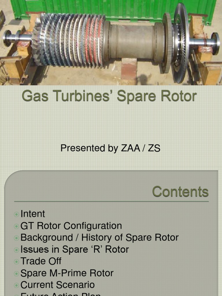 Gas Turbines' Spare Rotor | PDF | Turbine | Rotating Machines