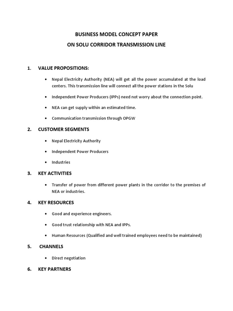 Business Model Concept Paper On | PDF