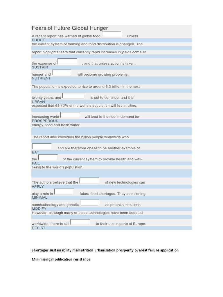 Global Food Security Challenges Ahead | PDF