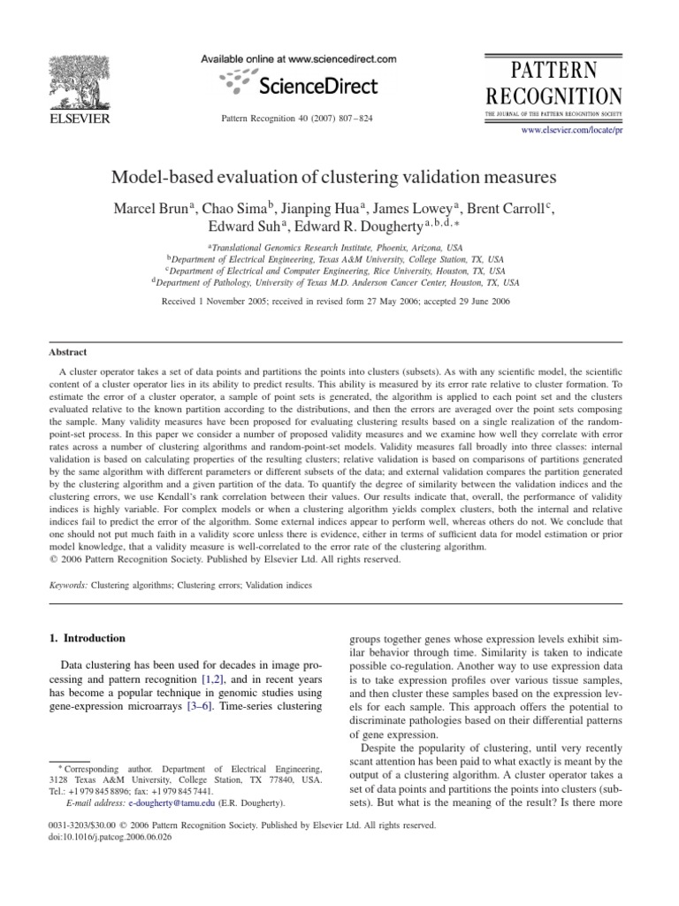 Model Based Evaluation of Clustering | PDF | Cluster Analysis | Statistics