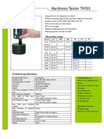 Hardness Tester TH130: Measuring Range