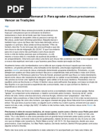 Alimento Bíblico Semanal 3Para Agradar a Deus Precisamos Vencer as Tradições