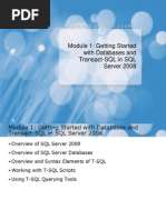 Module 1: Getting Started With Databases and Transact-SQL in SQL Server 2008