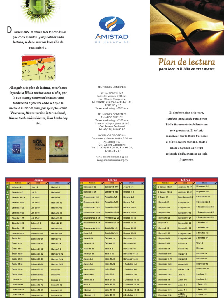 Plan de Lectura Bíblica en 3 Meses | PDF | 1st Millennium Bc Works ...