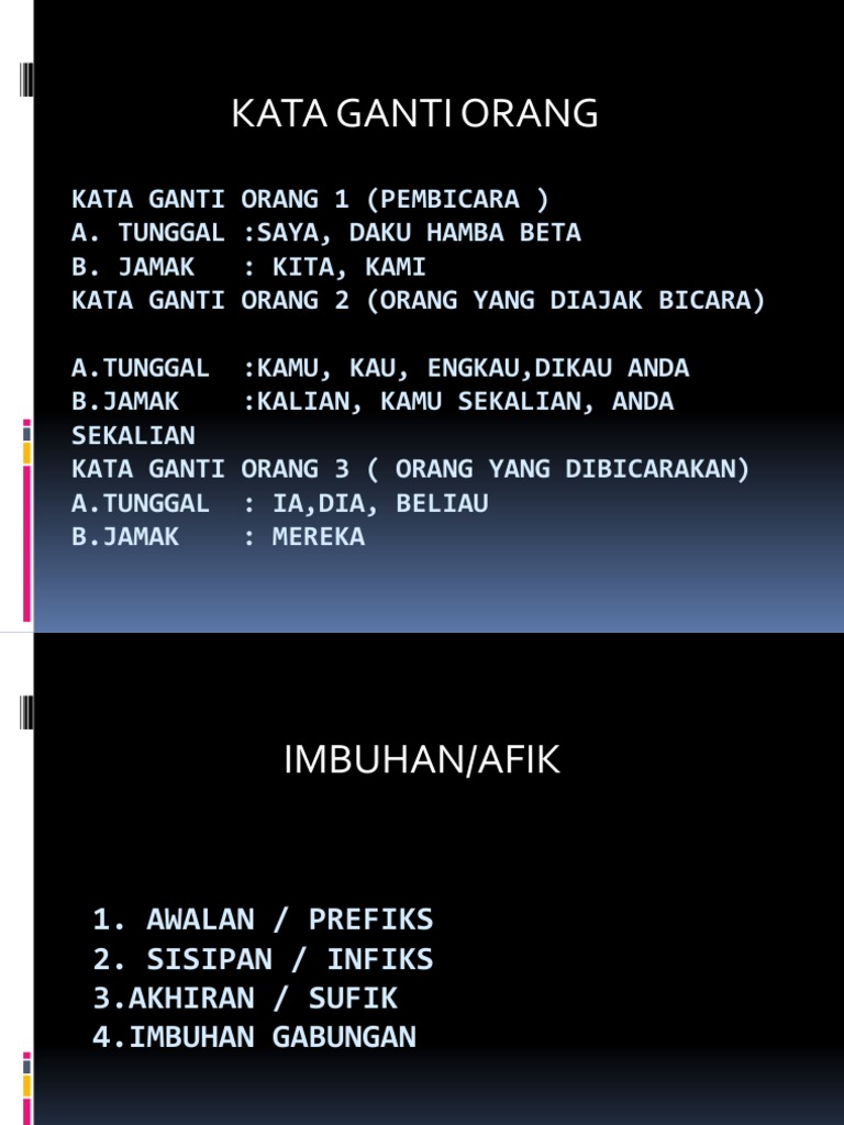 Kata Ganti Orang (Bahasa Indonesia)  PDF