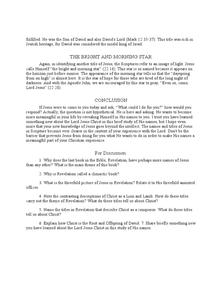 Names and Titles of Jesus Christ | PDF | John The Baptist | Christianity