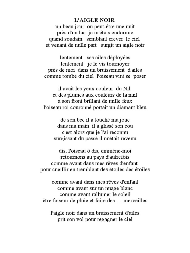 Aiglenoir Paroles